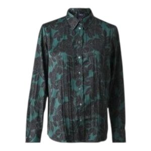 GAP 2024 Collection Boyfriend Shirt NWT Size Small Green Floral Retail $69